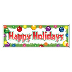 Happy Holidays Sign Banner - PartyCheap