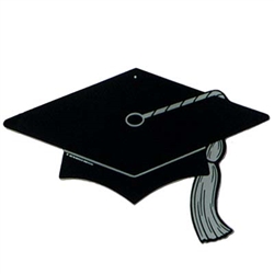 Black Graduate Cap Silhouette Cutout - PartyCheap