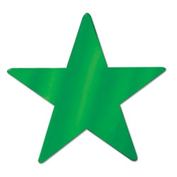 Green Metallic Star Cutouts (12/Pkg) - PartyCheap