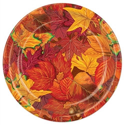 Fall Leaf Plates (9 Inches) - PartyCheap