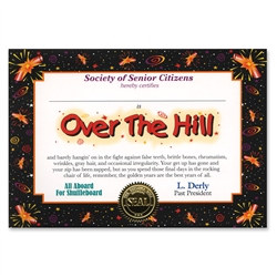 over the hill award certificate